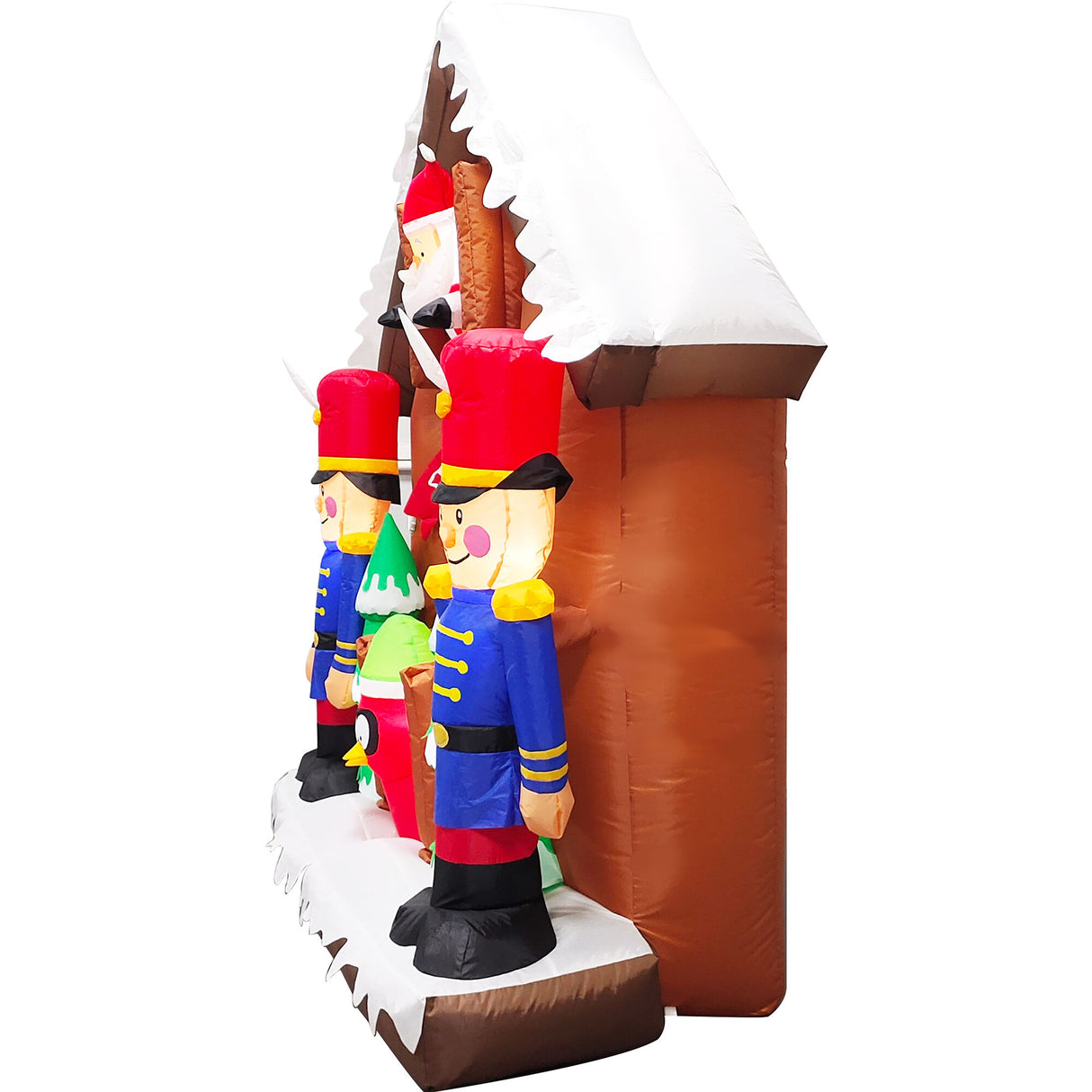 6-Ft. Tall Prelit Santa Nutcracker Cuckoo Clock Inflatable with Music