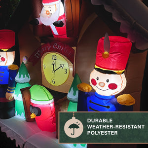 6-Ft. Tall Prelit Santa Nutcracker Cuckoo Clock Inflatable with Music