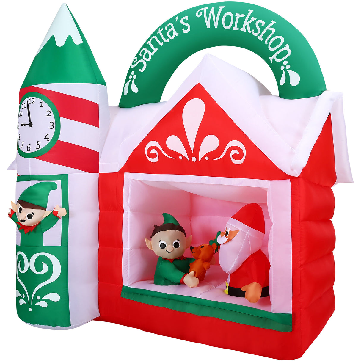 7-Ft. Pre-Lit Inflatable Santa's Workshop