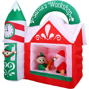 7-Ft. Pre-Lit Inflatable Santa's Workshop