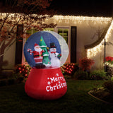 6-Ft. Tall Prelit Santa and Snowman Snow Globe Inflatable