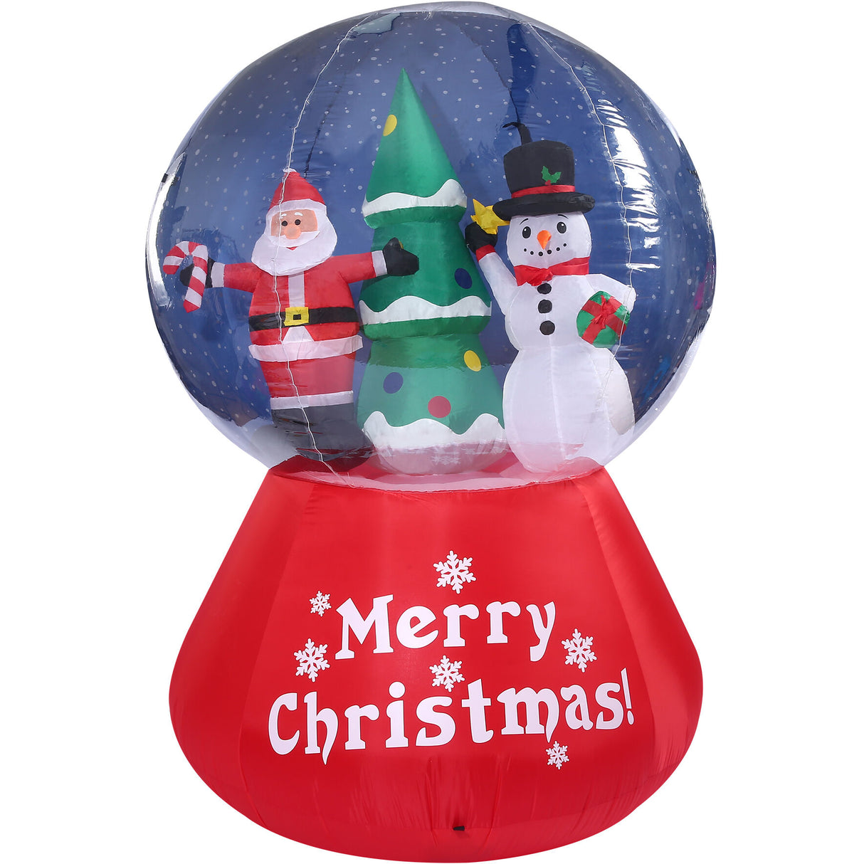 6-Ft. Tall Prelit Santa and Snowman Snow Globe Inflatable