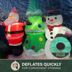 6-Ft. Tall Prelit Santa and Snowman Snow Globe Inflatable