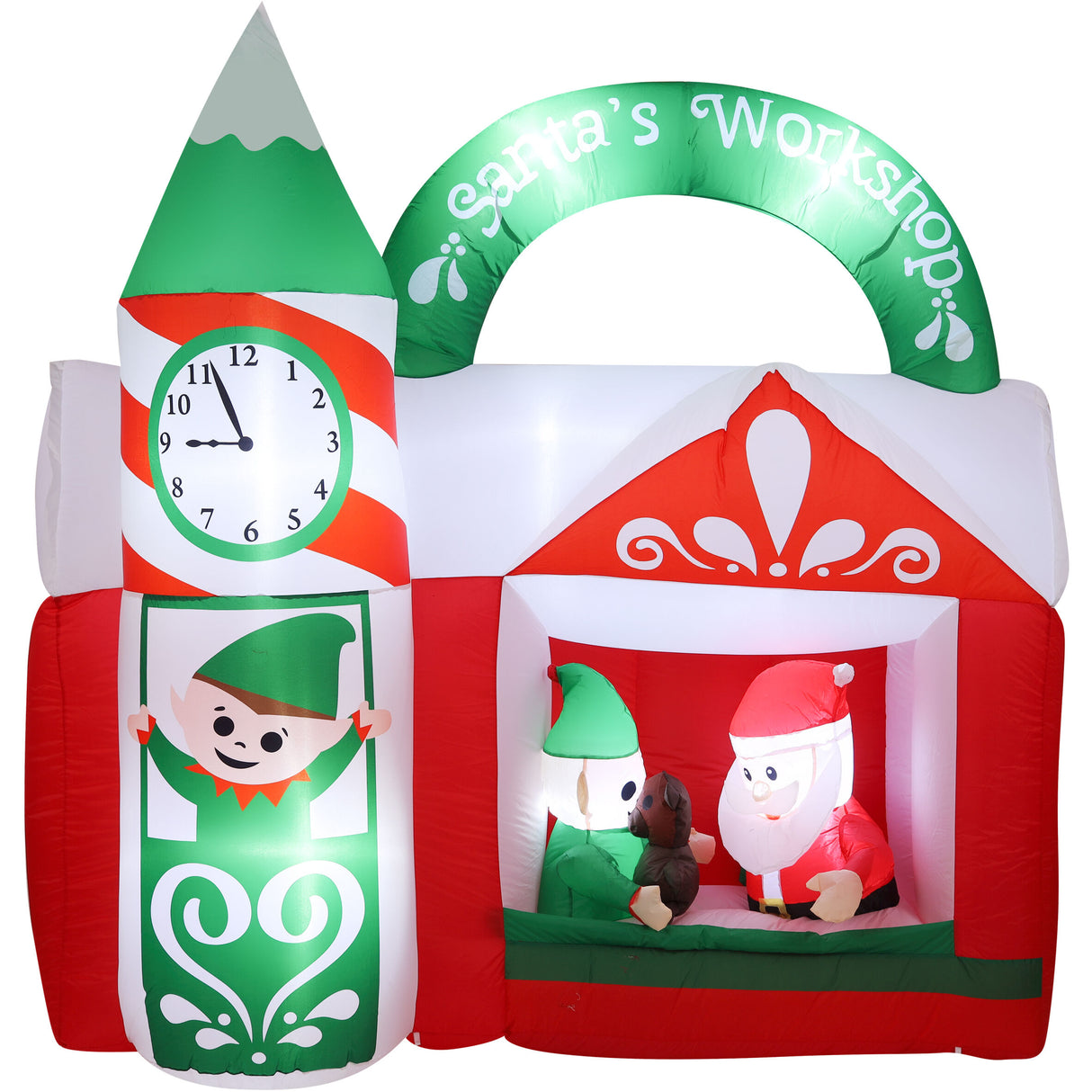 6-Ft. Wide Pre-Lit Inflatable Santa's Workshop