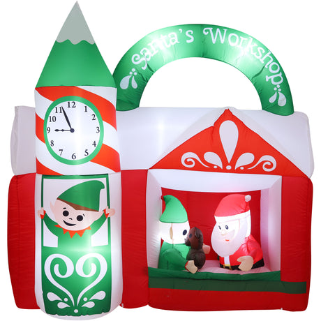 6-Ft. Wide Pre-Lit Inflatable Santa's Workshop