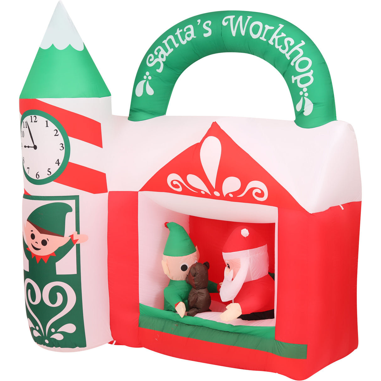 6-Ft. Wide Pre-Lit Inflatable Santa's Workshop