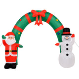 8-Ft. Tall Walkway Arch w/ Santa Claus and Snowman, Outdoor Blow-Up Christmas Inflatable w/ Lights and Storage Bag