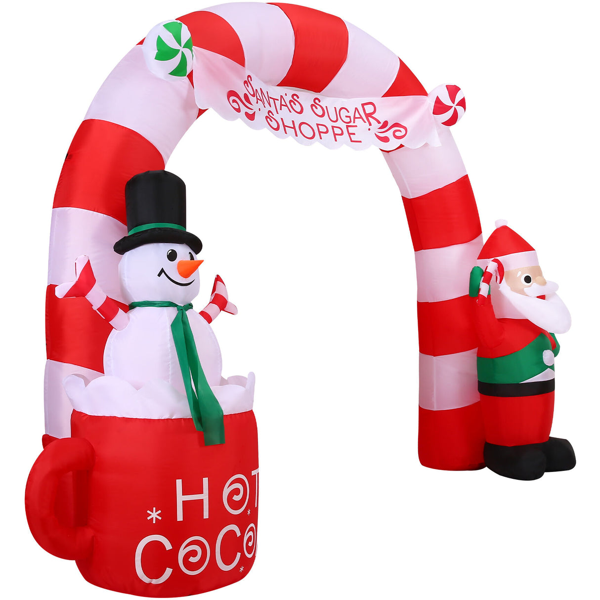 9-Ft. Wide Pre-Lit Inflatable Candy Cane Arch