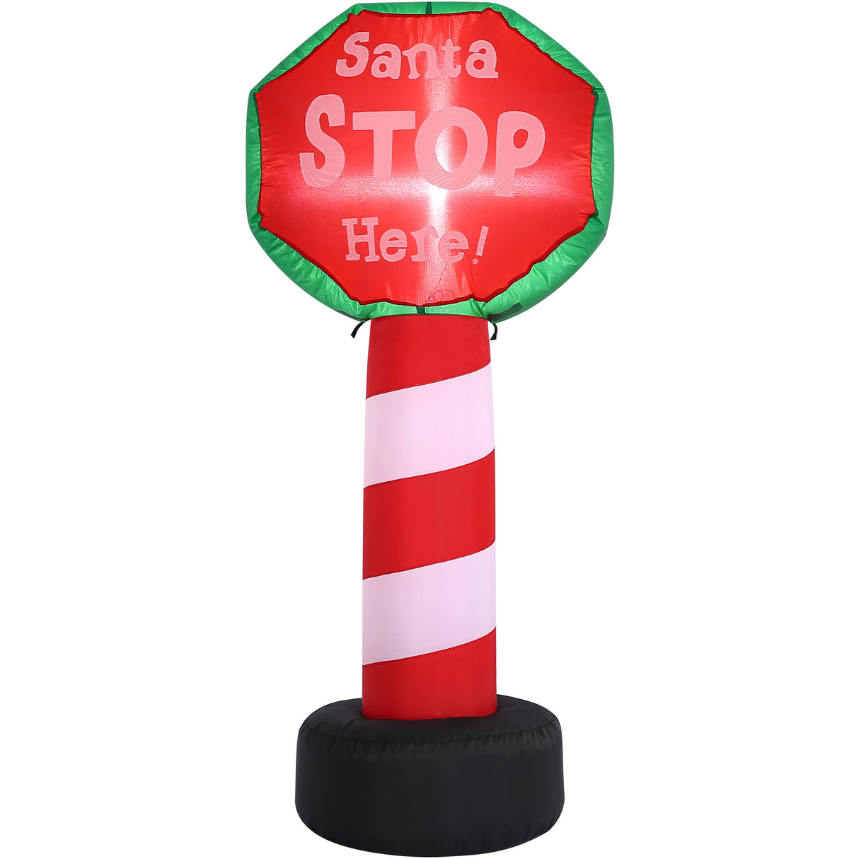 3.5-Ft. Tall Prelit "Santa Stop Here" Sign Inflatable