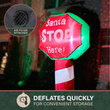 3.5-Ft. Tall Prelit "Santa Stop Here" Sign Inflatable