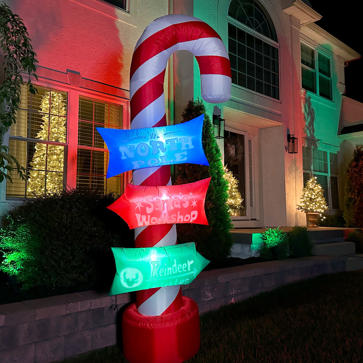 8-Ft. Tall Prelit Directional Sign Inflatable