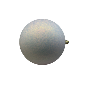 12" Commercial Shatterproof Ball Ornament - Snowball White Glitter
