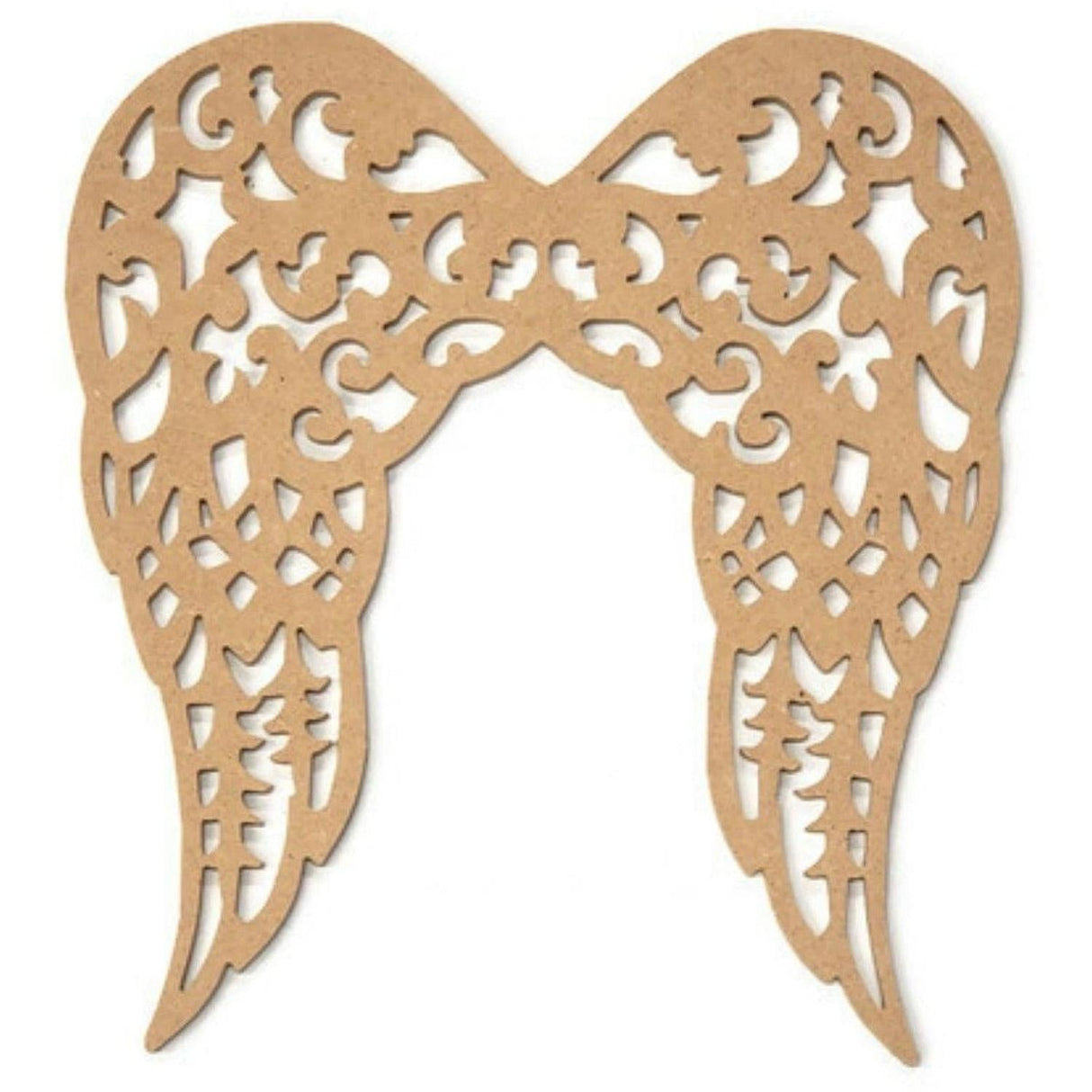 Filigree Angel Wings Wood Cutout - Unfinished Wood