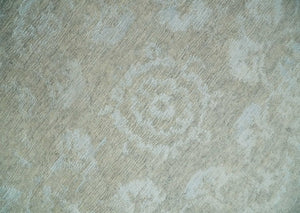 Fine Hand Knotted 8x10 Beige and Ivory Transitional Wool and Bamboo Silk Area Rug