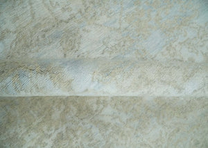 Fine Hand Knotted 8x10 Beige and Ivory Transitional Wool and Bamboo Silk Area Rug