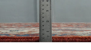 Fine Hand Knotted Rust and Ivory 8x10 and 9x12 Traditional Wool Area Rug