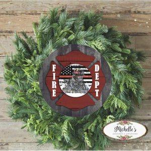Fire Department Thin Red Line Round Sign