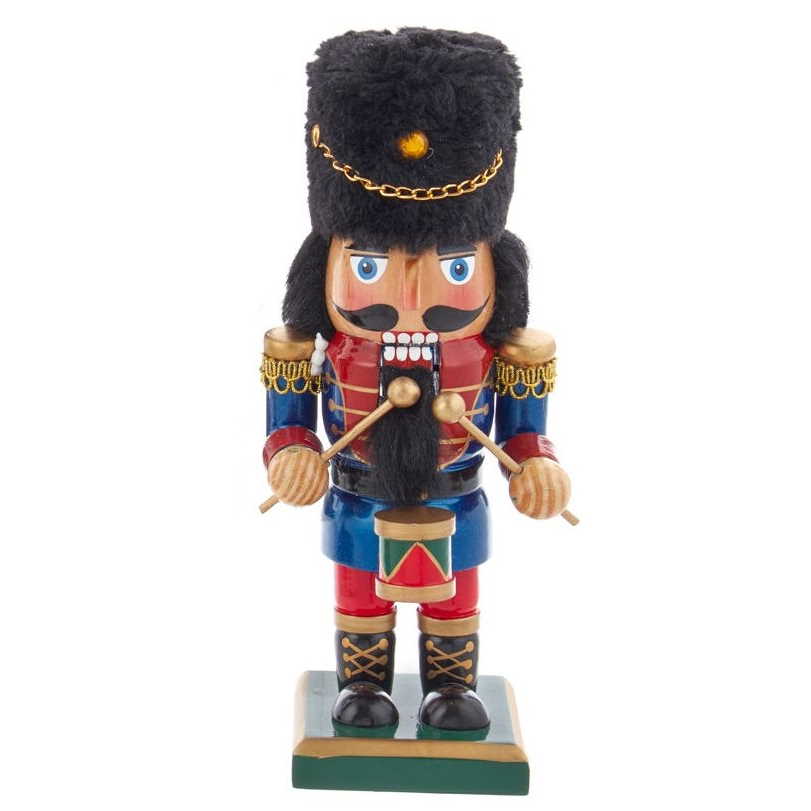 Stout Wooden Nutcracker - 9 Inch - Guard with Drums
