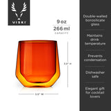 Double walled aurora tumblers in amber (set of 2) by viski