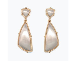 Geometric Drop Earrings with Gold Trim