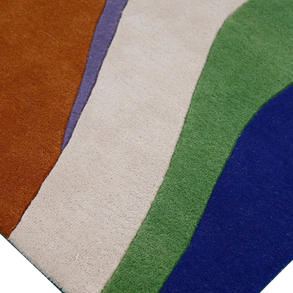 Flow Modern Abstract Colorful Hand Tufted 5x8 Wool Rug
