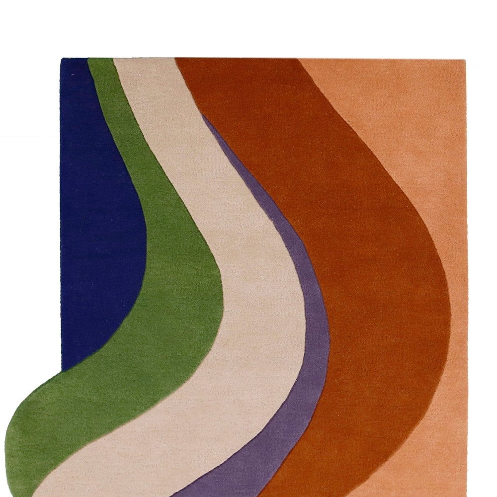 Flow Modern Abstract Colorful Hand Tufted 5x8 Wool Rug