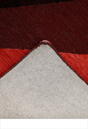 Flow Modern Abstract Red And Maroon Hand Tufted 5x8 Wool Rug
