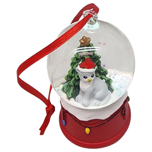 Charming Kitty Snow Globe Ornament - Grey Cat