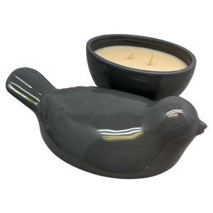 Bird Covered Candle Dish - Volcano