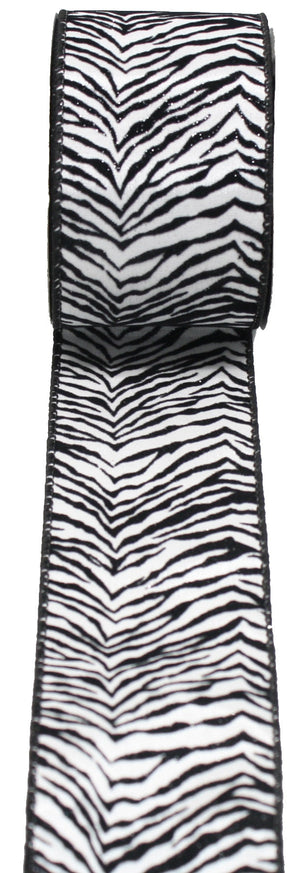 Zebra Stripe Wire Edge Ribbon