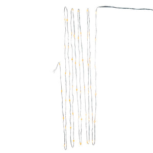 50-Light Battery-Operated Classic White Superbright LED Light Set - Clear Wire