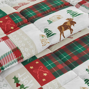Reversible Christmas Comforter and Sham Set - Holiday / Lodge Odette Collection