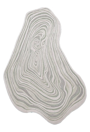 Fossil Modern Style Ivory Hand Tufted 5x7 Wool Rug