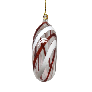 Peppermint Swirl Egyptian Glass Disc Ornament