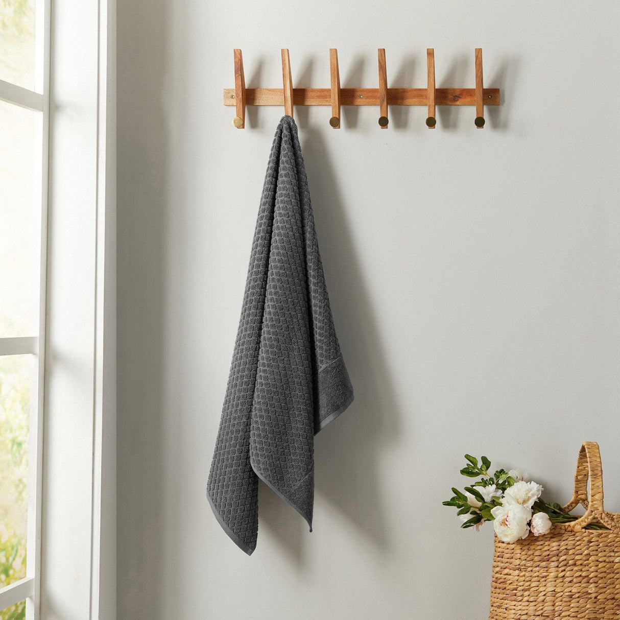 Cotton diamond waffle weave bath towel set - grayson collection