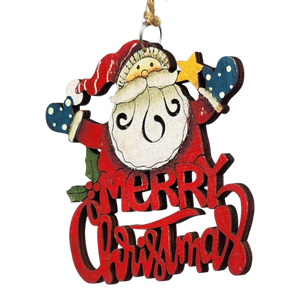 Laser Cut Wooden Ornament - Santa Greetings