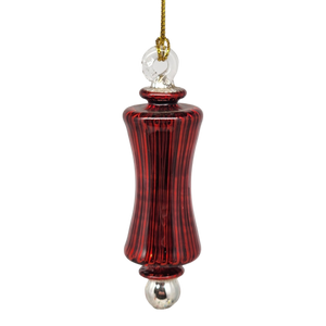 Shiny and Cute Egyptian Glass - Pinched Column - Red