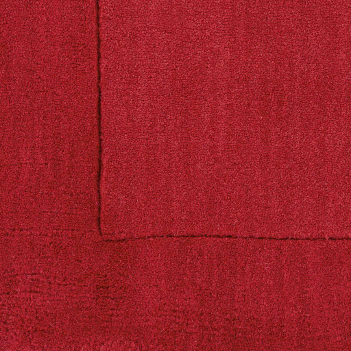 Bordered Solid Red Wool Rug