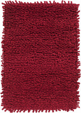 Frederika Solid Dark Red Wool Shag Rug - Clearance