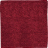 Frederika Solid Dark Red Wool Shag Rug - Clearance