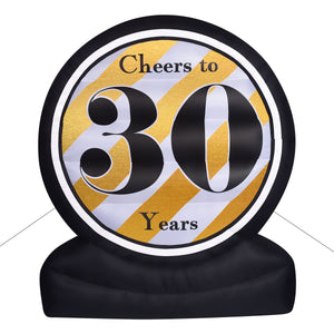 8-Ft. Tall Cheers to 30 Years Birthday or Anniversary Milestone, Outdoor Blow-Up Inflatable with Lights and Storage Bag