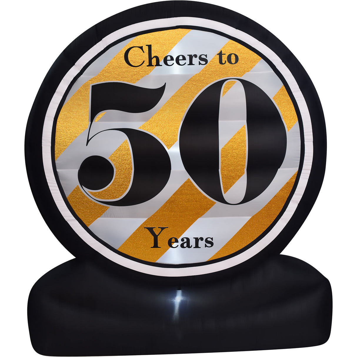 8-Ft. Tall Cheers to 50 Years Birthday or Anniversary Milestone, Outdoor Blow-Up Inflatable with Lights and Storage Bag