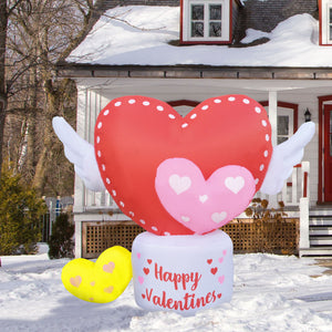 5-Ft. Light Up Valentine's Day Flying Hearts with Wings Inflatable