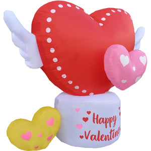 5-Ft. Light Up Valentine's Day Flying Hearts with Wings Inflatable