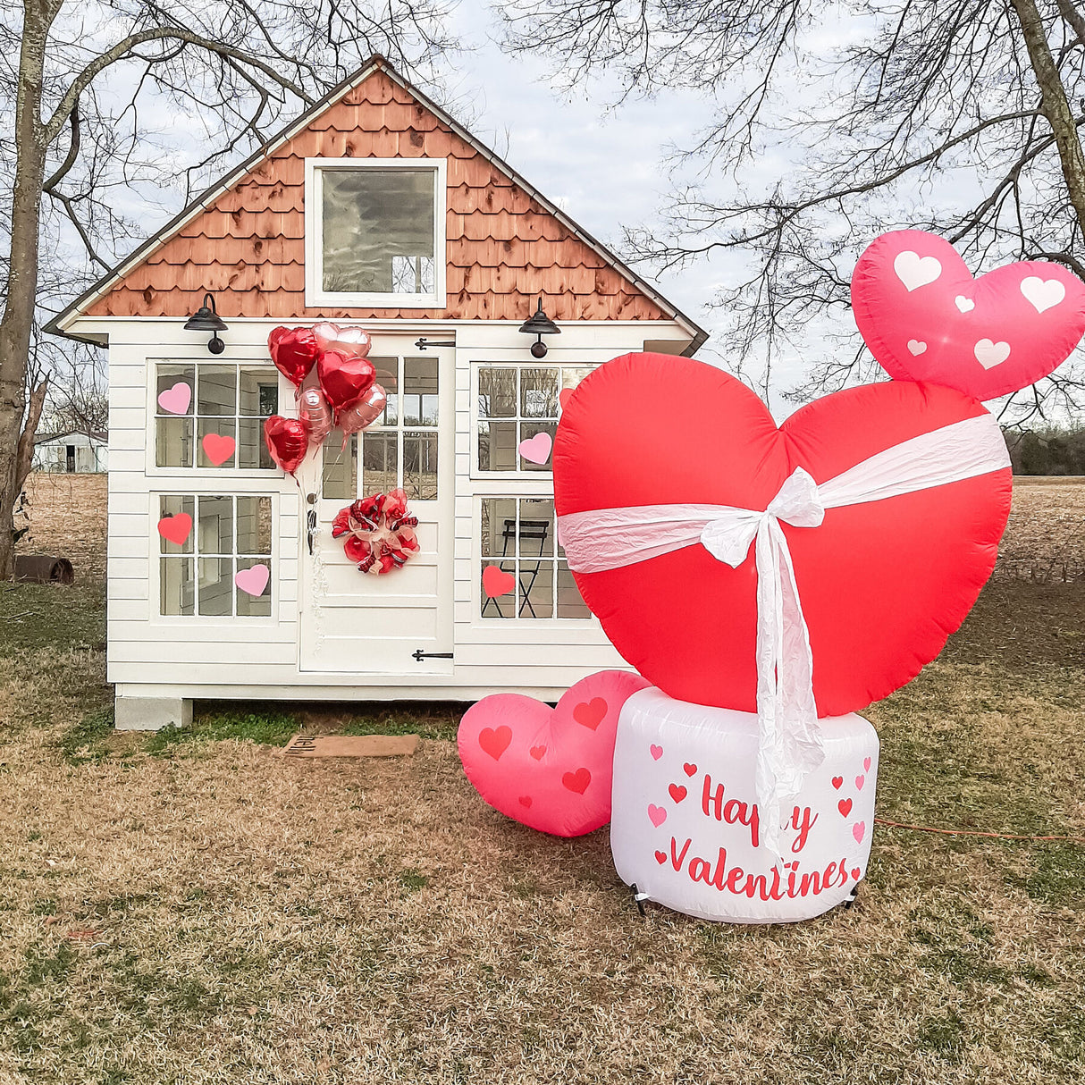 8-Ft. Tall Valentine's Day Heart, Outdoor Blow-Up Inflatable with Lights and Storage Bag