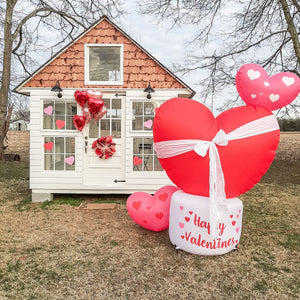 8-Ft. Tall Valentine's Day Heart, Outdoor Blow-Up Inflatable with Lights and Storage Bag