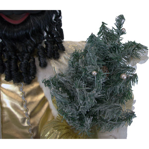 3-Ft. African American Santa Animatronic with Prelit Christmas Tree