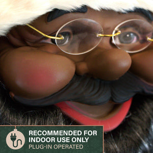 3-Ft. African American Santa Animatronic with Prelit Christmas Tree
