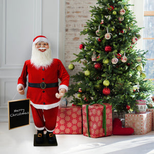 58-In. Musical Santa Claus Holding a Chalkboard -  Indoor Christmas Decoration