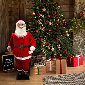 58-In. Musical Santa Claus Holding a Chalkboard -  Indoor Christmas Decoration